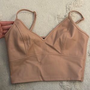 Aqua Leather Corset Top